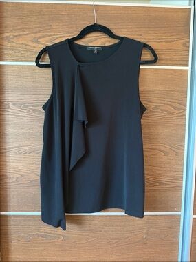 Banana Republic Black One-Shoulder Ruffle Shell Top